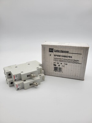 2 Pack Cutler-Hammer SPHM1HM07R5 Circuit Breaker 7.5 Amp 277 VAC 1 Pole DIN Rail