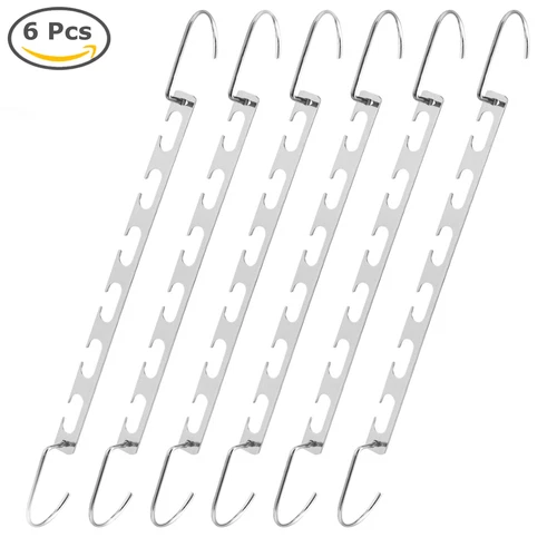 6Pcs Metal Wonder Closet Hanger Organizer Hook Space Saving Clothes Rack USStock - Picture 2 of 10