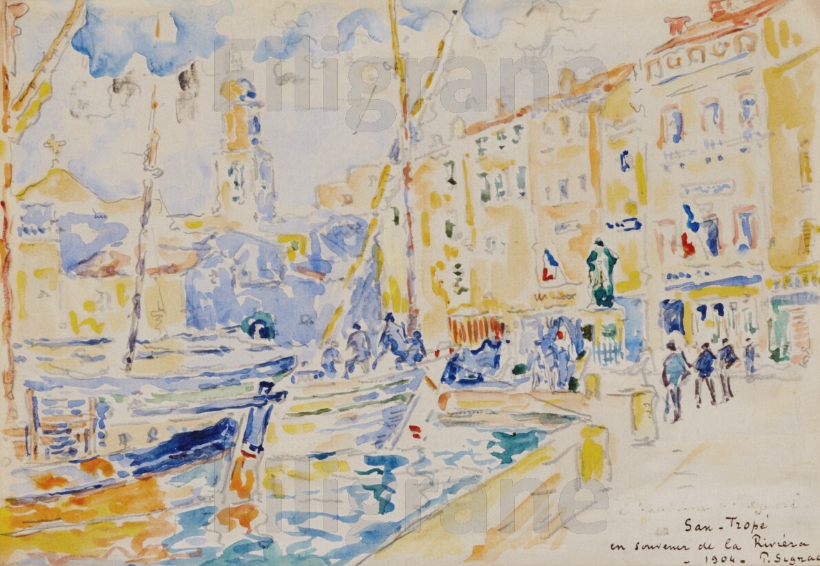 Reproduction tableau Saint-Tropez Quai Suffren pour salon ambiance azur
