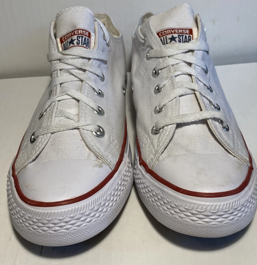 Top bajo Converse All Star blanco a rayas rojas y azules para hombre 8 5 para mujer 10