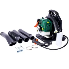 52CC 2-Cycle Gas Backpack Leaf Blower with Extention Tube, Green