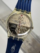 New Vintage 1996 GZ149 SEBASTIAN COE OLYMPICS Swatch Watch 34mm Gents 96