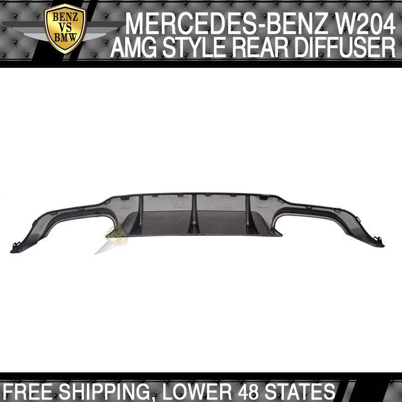 Fits 12-14 Mercedes W204 C-Class AMG Style Rear Bumper Diffuser ABS Foto 4 de 4