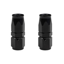 2pc Black 6an Hose End Fitting Straight Swivel Fit For Cpe Braided Hose