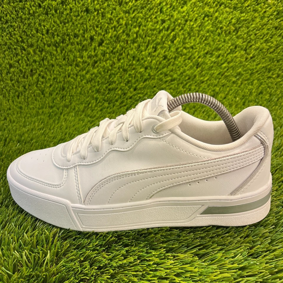 Puma Skye Metálico Blanco Plateado Mujer Talla 10 Correr Caminar Zapatos Tenis Foto 3 de 4