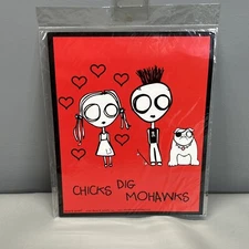 David & Goliath Chicks Dig Mohawks Eve L. Vintage 2004 Punk Art Red Black 8x10