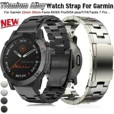 22/26mm Titanium Metal Band For Garmin Fenix 7X 7 6X Pro 5X Plus/ Instinct/ Epix