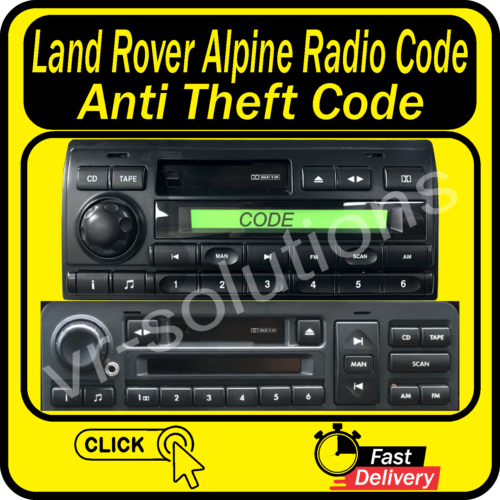Land Range Rover Discovery II 2 P38 TD5 Alpine stereo cassette RADIO UNLOCK CODE - Picture 1 of 3