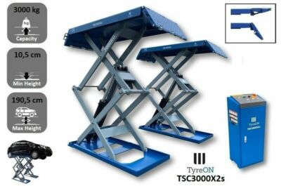 Doppelscheren-Hebebühne Doppel Scherenhebebühne überflur 3 t TSC3000X2s 400V-3Ph