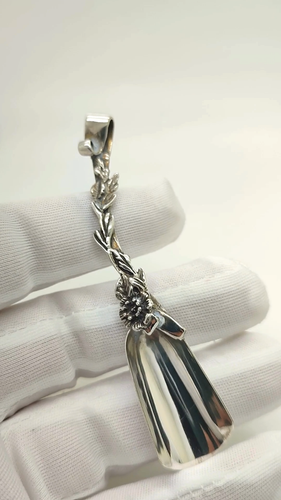 Vintage Italien Fait à la Main Argent Sterling 925 Branche Arbre Design Sucre - Vidéo 1 sur 1