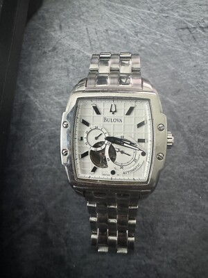 BULOVA C869968 WHITE DIAL SKELETON STAINLESS STEEL AUTOMATIC WATCH