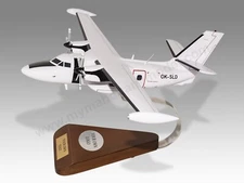 Let L-410 UVP-E Silver Air Desk Wood Airplane New Model Small Scale 1/72