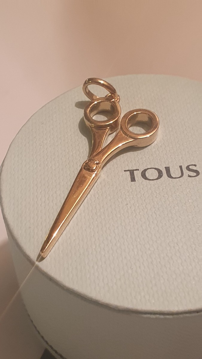 Tous colgante tijera en plata con banho en oro vermeil como nuevo