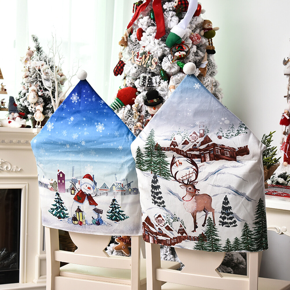 Christmas Chair Cover Chair Backrest Covers Festival Decor (Elk) *AU eBay