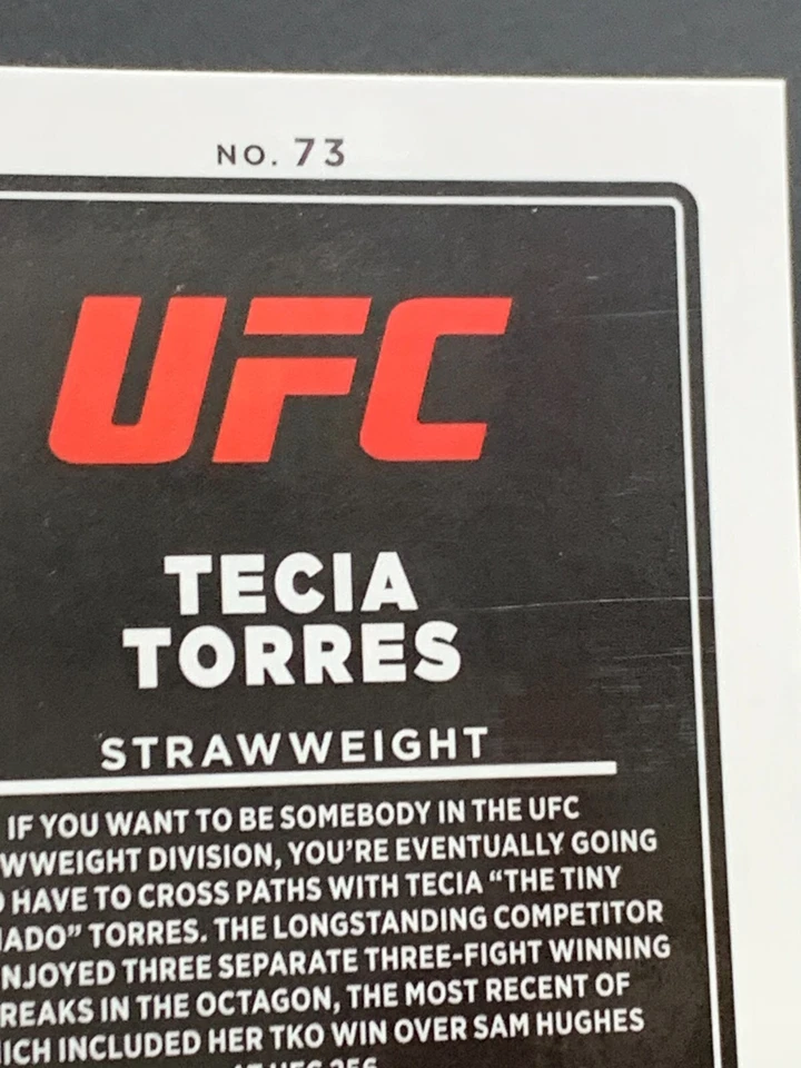 Tecia Torres 73 Purple Prizm Donruss Optic UFC Panini 2022 - Image 3 of 4