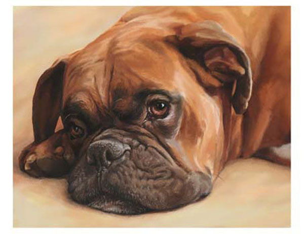 artav Boxer 09 Dog Pet Art Print on Watercolor Paper