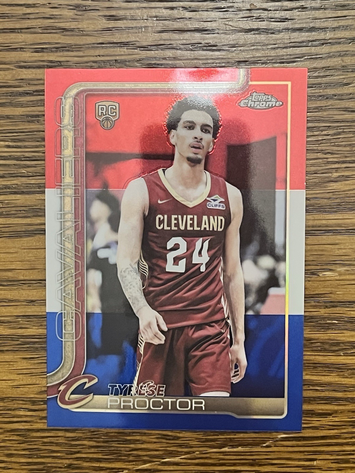 2025-26 Topps Chrome Tyrese Proctor (RC) #300 Red White Blue Refractor Cavaliers