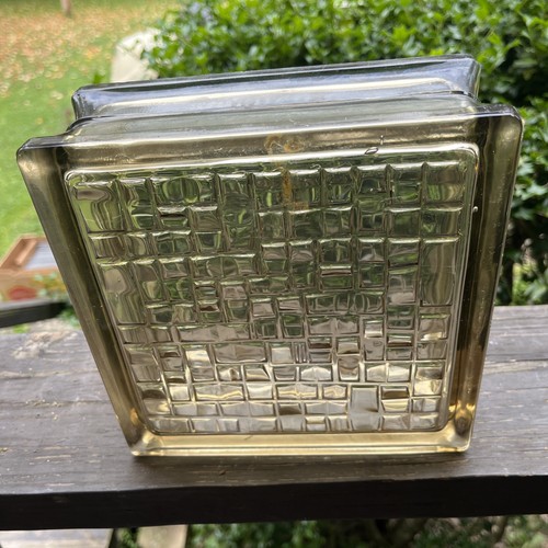 Vintage Glass Block MCM, Glass Block Brick Approx8-8-4 1960s