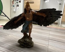 Native American Indian Chef with Eagle Headdress and Wings Figurine Statue