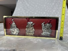 Gorham Set Of 3 Santas Ornaments  #6184550