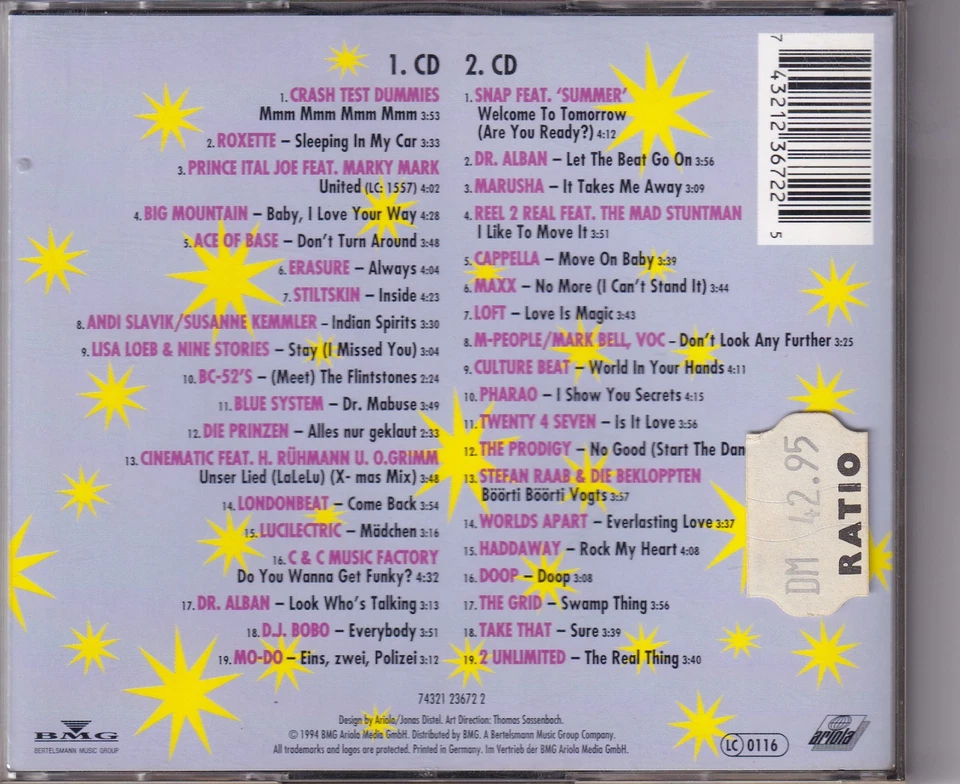 -0652- Internationale Hits 94 - Doppel-CD- near mint - Bild 2 von 2