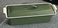 Vintage Le Creuset Green Enamel Cast Iron Pate Terrine Dish With Lid 28cm 