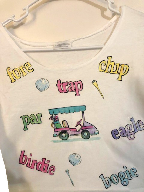 Golf White T-Shirt Unbranded Women’s XL Golf Designs Short Sleeve View 2
