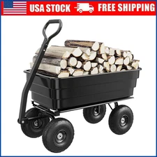 Heavy Duty Yard Dump Cart 1200lbs Capacity, 13" All-Terrain Wheels,Quick Release