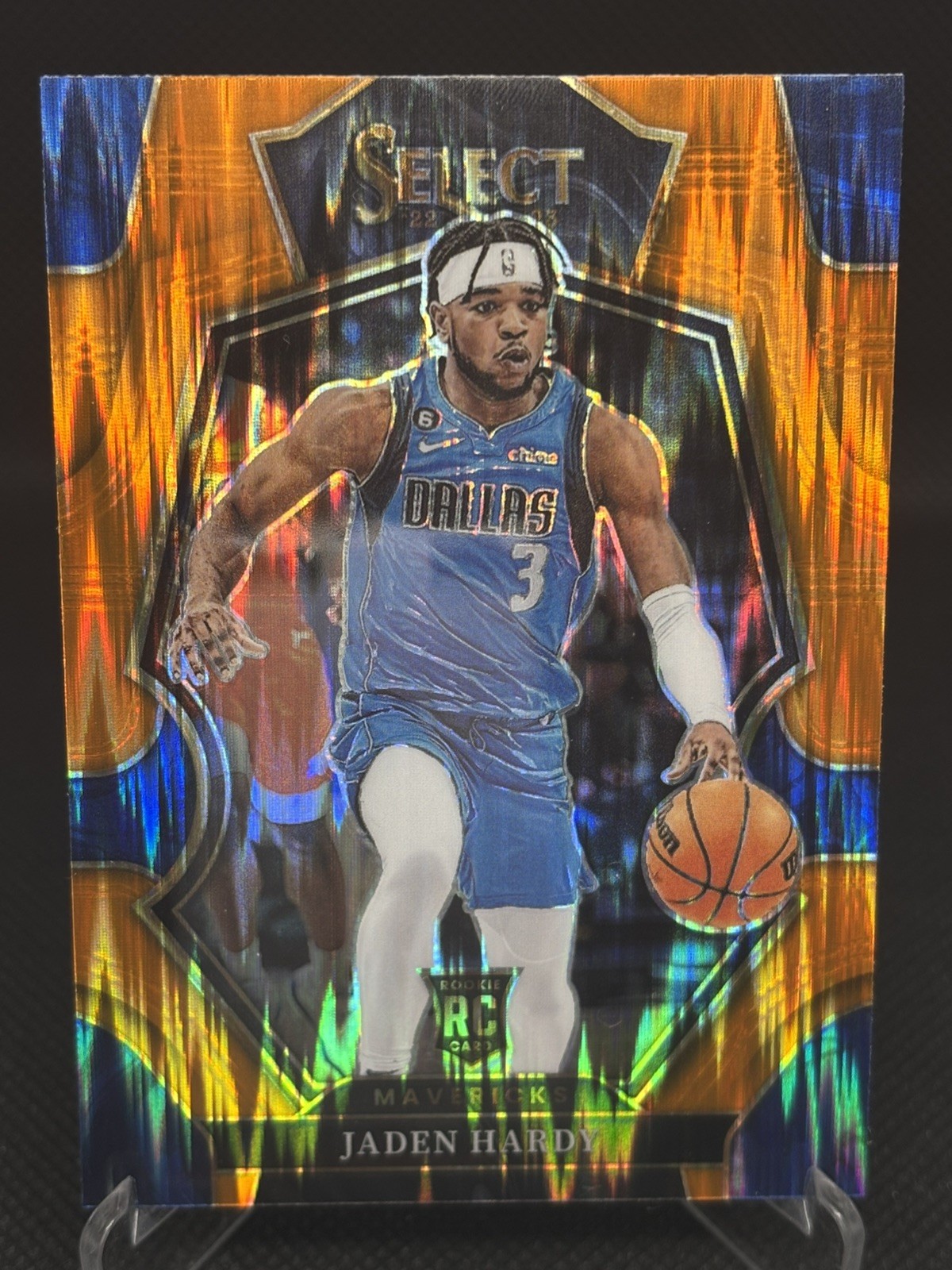 2022-23 Panini Select Jaden Hardy Rookie Orange Flash Prizm #174