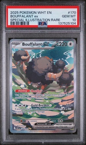 PSA 10 Bouffalant EX Special Illustration Rare 170/086 White Flare Pokemon Card