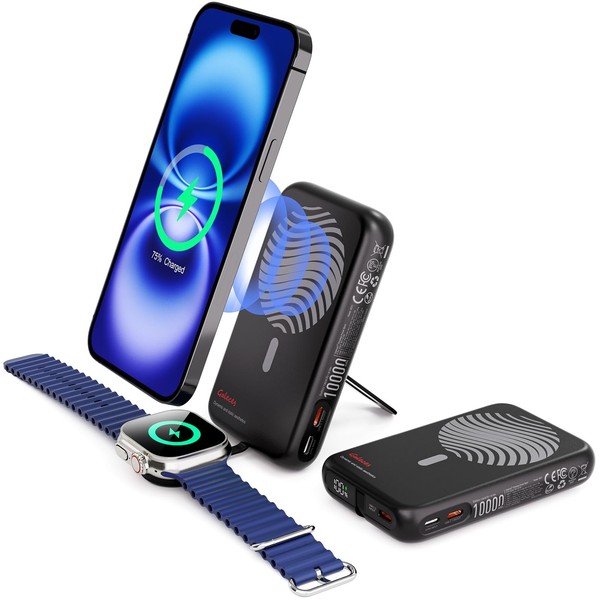 Alternate view of Magnetic Portable Charger,10000mah Foldable Wireless Power Bank For...