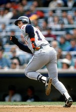 Tim Salmon California Angles puts the ball in play and runs up the- Old Photo