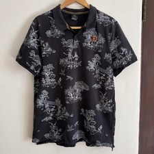 Polo grande NIKE x Andre Agassi nera con stampa scheletro Challenge Court