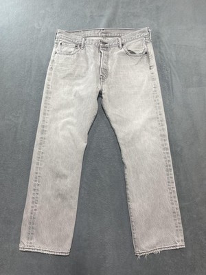 Levis 501 Jeans Mens 36x29 Light Wash Gray Regular Straight 100