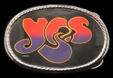 PA03175 *NOS* VINTAGE 1970s ***YES*** ROCK MUSIC BAND SILVERTONE BUCKLE