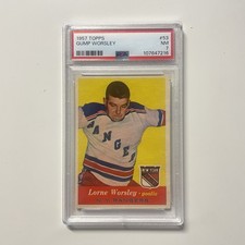 1957-58 TOPPS #53 Gump Worsley New York Rangers HOF PSA 7 1957 - FREE SHIP