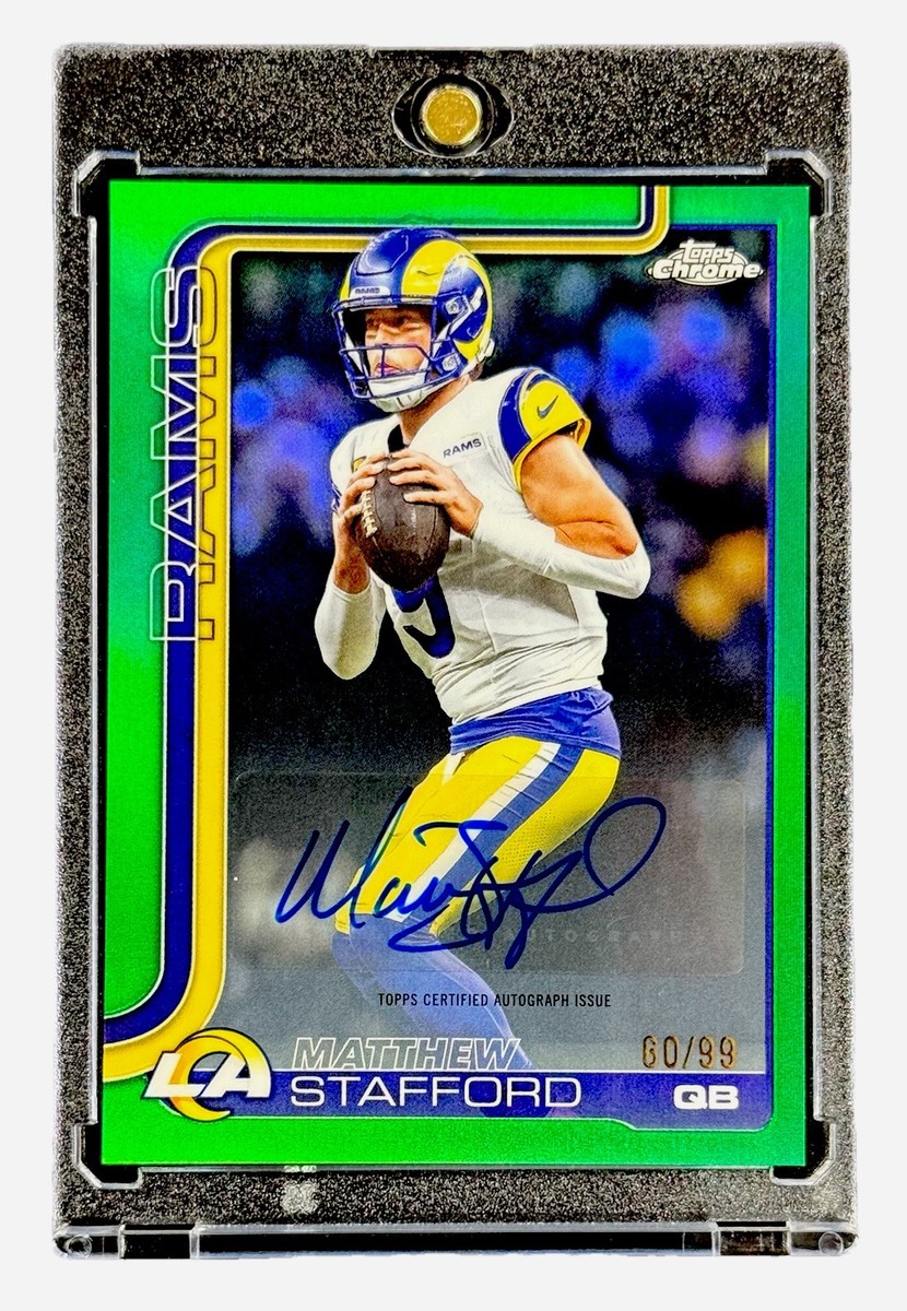 スポーツゲーム(野球盤等) N F L MATTHEW STAFFORD auto patch Matthew Stafford 2025 Topps Chrome NFL MVP Auto LA Rams True Green