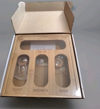 Ziplock Bag Storage Bamboo Containers Organizer Dispenser 4 Piece