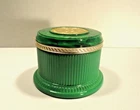Vintage Cold Cream Green Milk Glass Jar