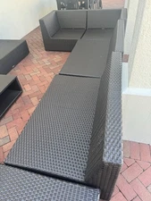 Pool Furniture/ Secrional Set of 6 Outdoor Patio Furniture with Cushions