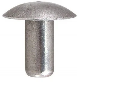 1/4" Diameter X 1/2" Length Solid Aluminum Brazier Head Rivets, Pack of 100 - Picture 1 of 2