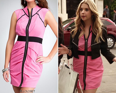 bebe silk dress hot pink XXS pretty little liars Hannah Marin 2010s aesthetic