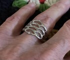 Vintage Silvery Net Style Ring Size 8 Perfect Condition, Signed "RHOD.,E.P.S/A" — photo 1