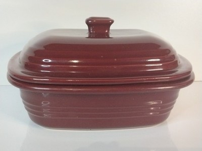 'Pampered Chef Steingut Rekt Bräter Auflaufform & Deckel Cranberry 3l
