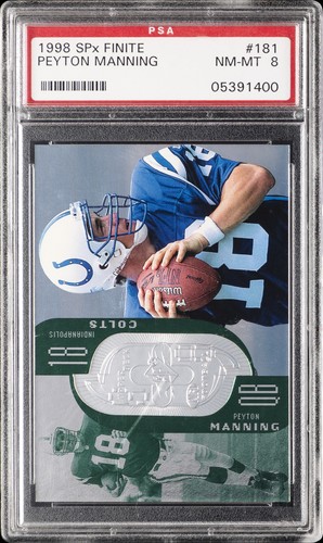 1998 SPX FINITE #181 PEYTON MANNING ROOKIE RC #/1998 PSA 8