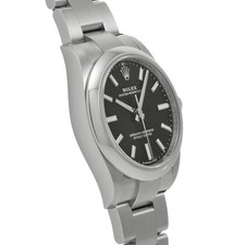 ROLEX Oyster Perpetual 34 124200 Unisex Bright Black Stainless Steel #W1201 4