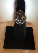 Natural Turritella Agate Gemstone Ring 925 Sterling Silver Ring 8.5