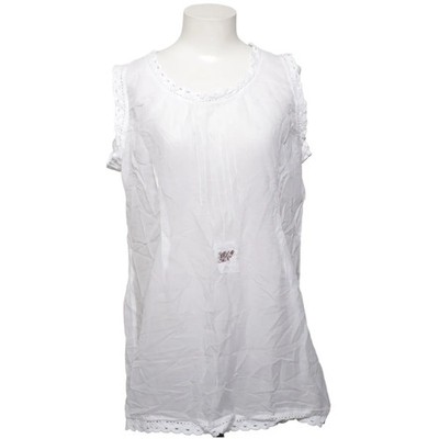 Ewa I Walla, Top, Größe: XL, Weiß, Baumwolle/Seide, Blumen, Spitze, Damen #TuK