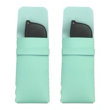 2Pcs Soft Glasses Case Leather Eyeglass Case with Flap Closure Light Blue,