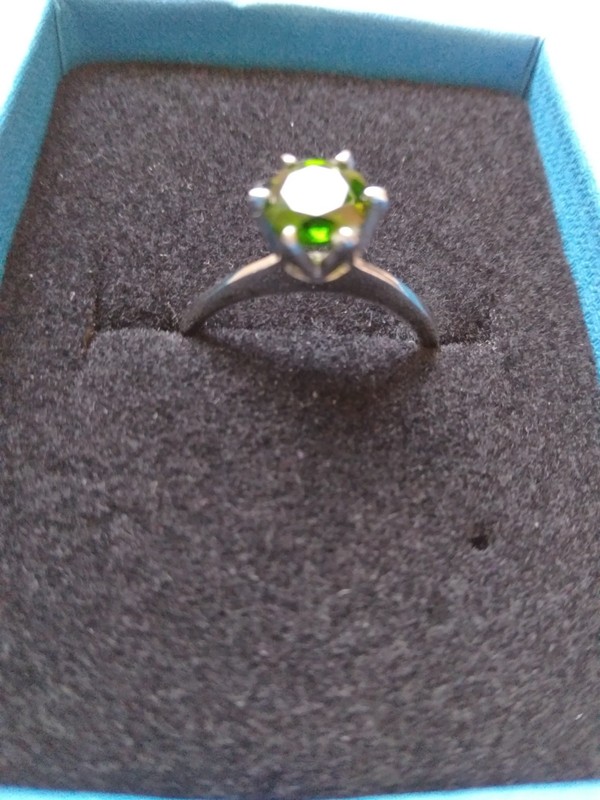 Genuine Natural Chrome Diopside AKA "Russian Emerald" Gem Ring SIZE 7